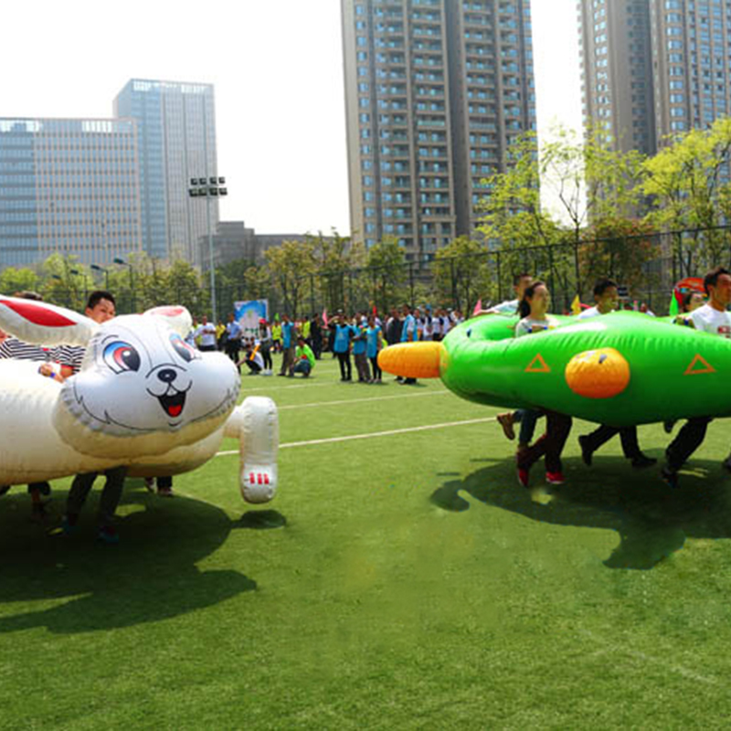 Thick fun games props outdoor parent-child game inflatable Caterpillar turtle rabbit race dry Kun ball Air model