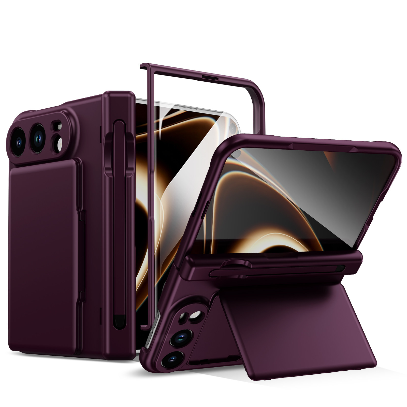 Style 2 — Card Holder Pen Slot Stand Hinge iPhone Case