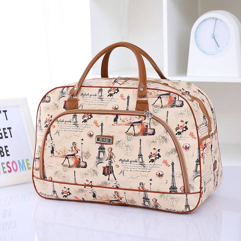 Korean version of the large-capacity travel bag female hand luggage bag PU travel bag short-distance business trip duffel bag male travel bag tide