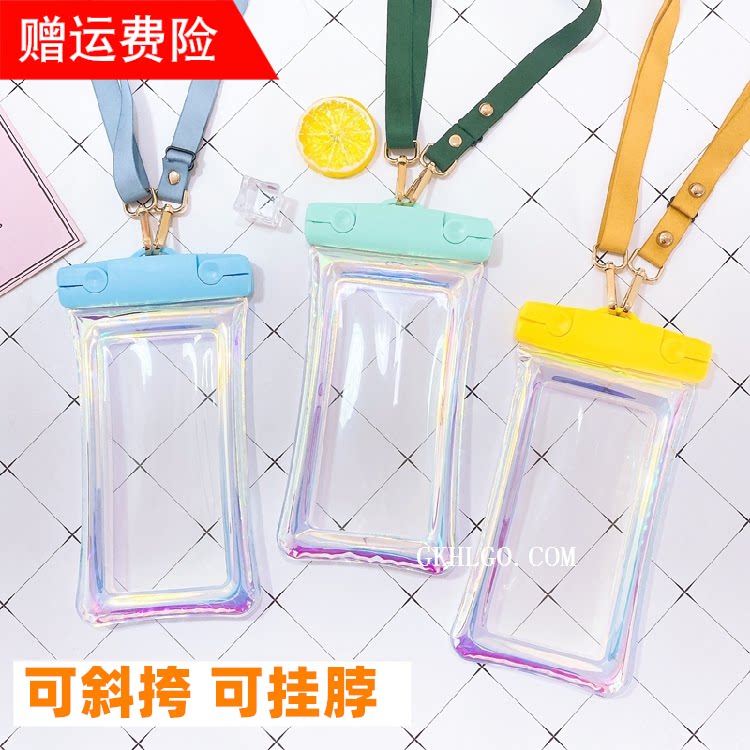 Inclined satchel waterproof bag suitable for apple Huawei diving cover touch screen transparent swimming spa oppovivo universal
