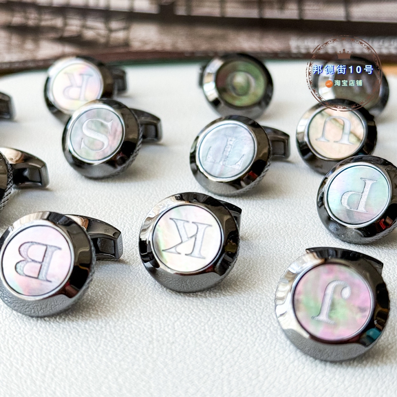 In-Stock British Tateossian Rt Letter Multicolor Mother-Of-Pearl Men's Cufflinks Business Suit Shirt High-End Gift