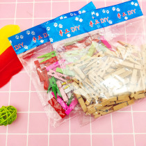 Small Wood clip note clip color DIY handmade photo retro natural color wooden clip decoration
