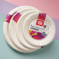  Handmade white paper plate Disposable plate Art paper plate Childrens creative paste painting diy color paper plate painting material