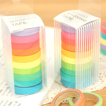 Student stationery fresh candy color rainbow and paper tape written decorative tape DIY decorative color tape