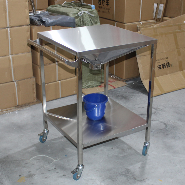 Hospital debridement car thickened stainless steel cart Nursing car double-layer surgical wound mouth cleaning cart