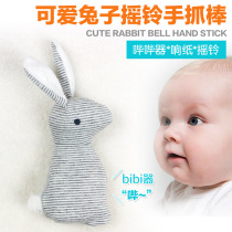 baby cloth rattle 0-1-year-old rabbit shake BB stick a paper baby plush hand grip appeasing toy