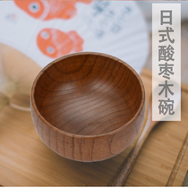 Natural Solid Wood Bowls Day Style Retro Primary Color Wood Rice Noodle Bowl Cutlery Striped Spina Date Beauty Salon with mask gel