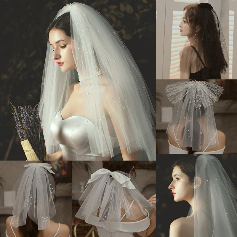 Bridal Wedding Dresses Head Yarn 2020 New 100 Hitch Super Fairy Net Red Photo Shoot With Wedding neckline Register Small Head Yarn