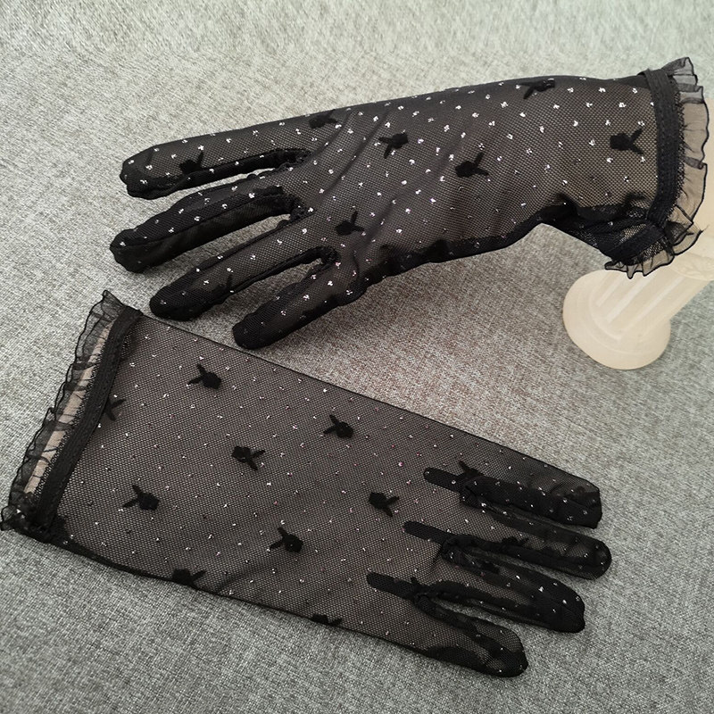 Fared Lace Gloves Short Banquet Bridal Bridal Gown Wedding Dresses Gala Evening Sunscreen Receptions Party Performance Thin