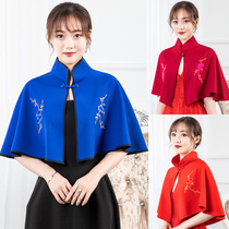 Ethnic style shawl all-match dress cheongsam retro spring and autumn mother cloak stand-up collar wedding dress etiquette cloak