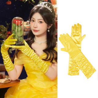 多色缎面手套金黄复古优雅演出晚礼服拍照道具手臂套生日派对影楼