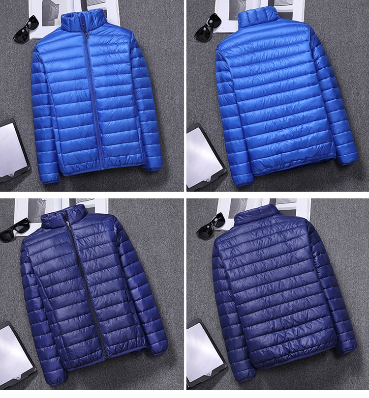 Áo khoác cotton nhẹ cho nam đứng cổ áo kích thước lớn thanh niên siêu mỏng mỏng xuống áo khoác cotton ngắn áo khoác da nam