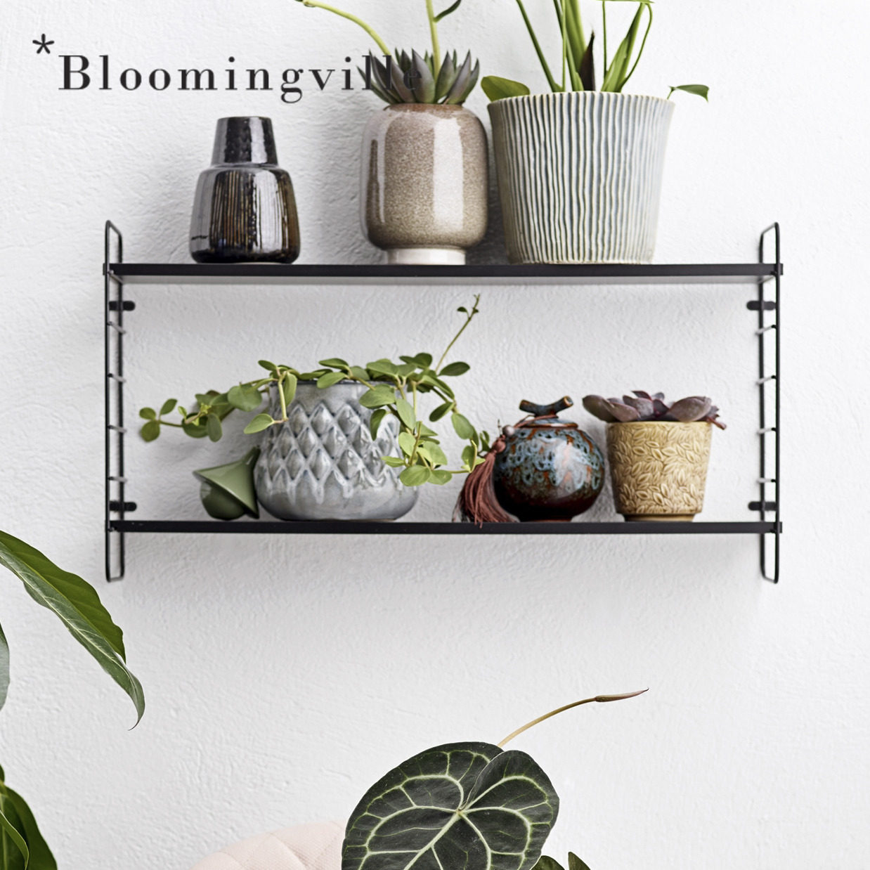 Denmark Bloomingville storage storage partition rack Storage furniture bracket Wall wall hanging white Nordic