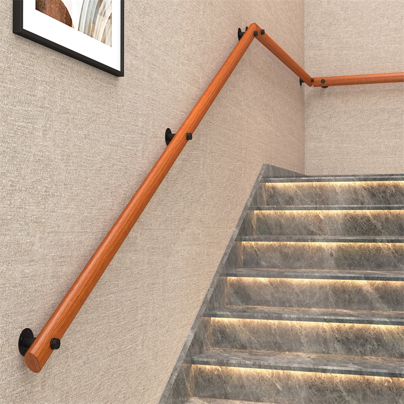 Solid Wood Leaning Against Wall Stairway Armrest Indoor Loft Villa Nursery School Home Seniors Non-slip Armrests Brief modern