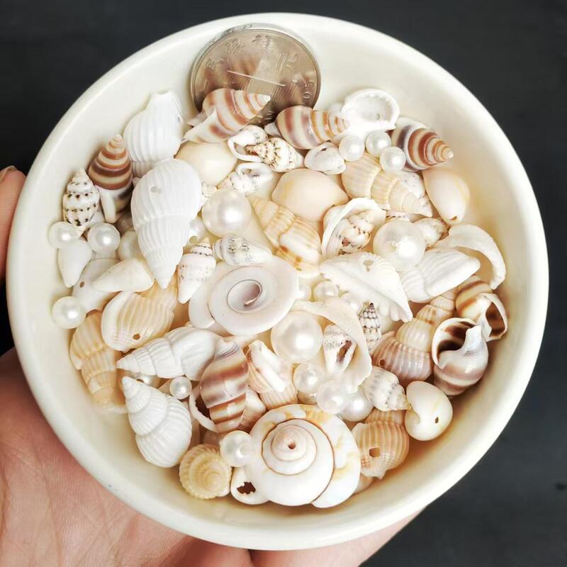 Small Natural Drilled Conch Shell Bracelet, Ring, Necklace Set, Craft Jewelry Decoration, DIY Accessories, Various Styles Small Natural Drilled Conch Shell Bracelet, Ring, Necklace Set, Craft Jewelry Decoration, DIY Accessories, Various Styles