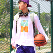 Basket Man 2021 Letter Short Sleeve T-shirt Mens Loose Basketball Training Clothing Quick Dry Fitness Round Neck Printed Custom Top