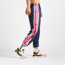 Basket man basketball breasted pants loose toe full open buckle purple gold basketball pants side OPEN Sports mens trousers