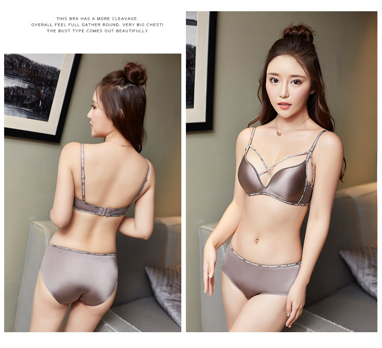 Mùa hè thư đeo vai liền mạch đồ lót nữ không có vòng thép mỏng Victoria áo ngực nhỏ trên đầu tập hợp áo ngực quần lót nữ triumph