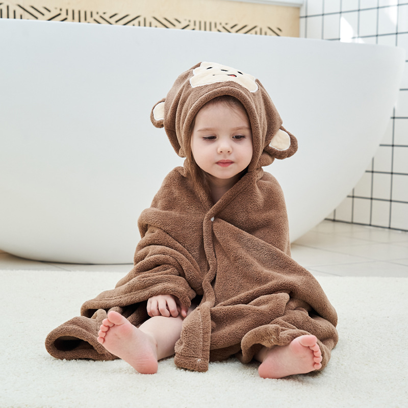 Coral fleece cloak cape children can wear bath towel bath towel absorbent manufacturers