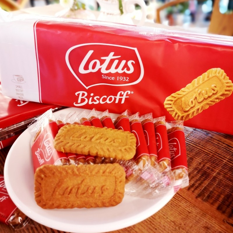 Lotus and tempera curiosiya caramel biscuits 312 5 gr 50 50 with Belgian import office snacks
