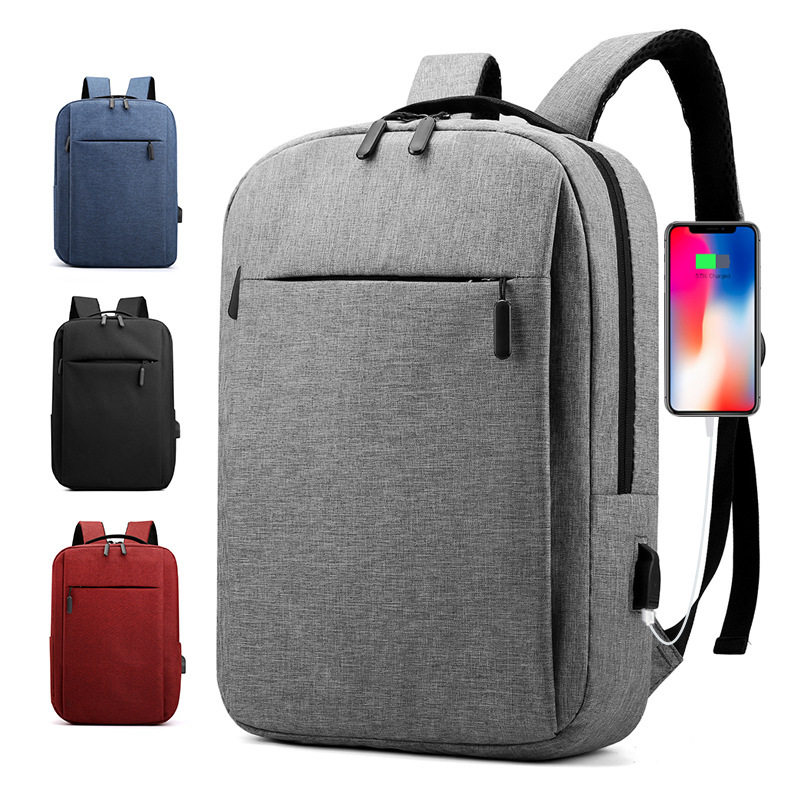 Business computer backpack custom logo printing pattern anti-theft USB backpack corporate event gift promotion