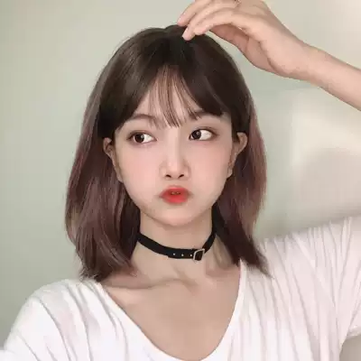 Wig female short hair air banghai fluffy face repair natural girl clavicle hair long hair full head set short straight hair