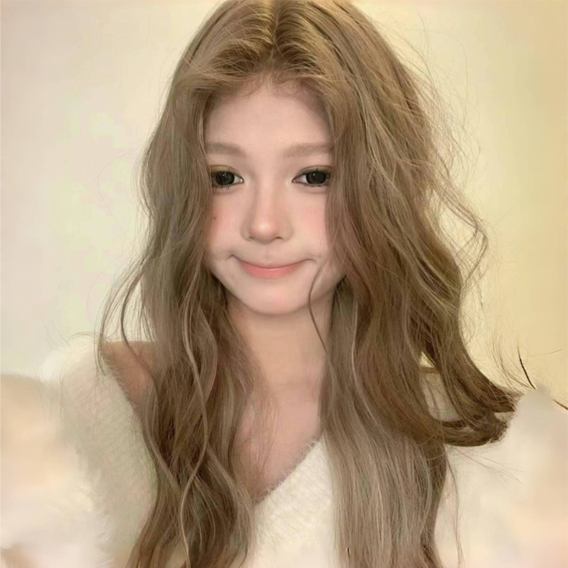 Wig for Women, Everyday Wear, Internet Celebrity Style, Long Curly Hair, Water Wave, Lace Front, Same Style as Yujie's Younger Brother Streamer, Natural Full Wig
