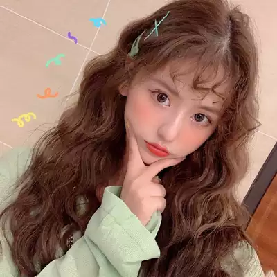 Wig piece female long curly hair big wave Net red instant noodles wool roll U-shaped hair corn hot egg roll half head cover