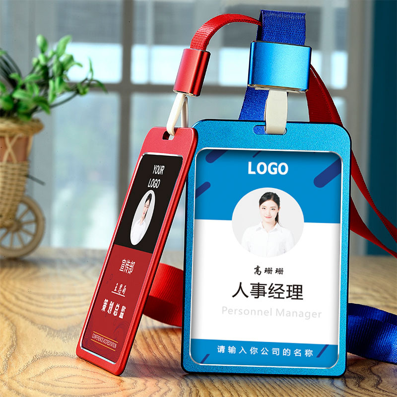 Upscale work card Custom logos Print Character Fitness Room Beauty Salon Staff Chest Card Work Card Sleeve Hanging Rope Set to do