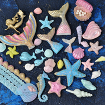 Three 2019 new marine fishtail starfish shell conch coral chocolate flip sugar silicone mold