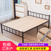 Single layer wrought iron bed 1 2m iron frame bed adult wrought iron bed student dormitory single iron bed 1 5m single double bed