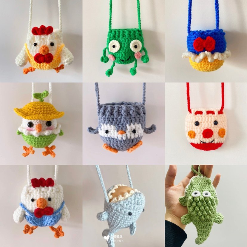 Dragon Boat Festival Egg Bag DIY Handmade Crochet Knitting Material Kit Little Yellow Chicken Parrot Egg Bag Children's Egg Protection Action