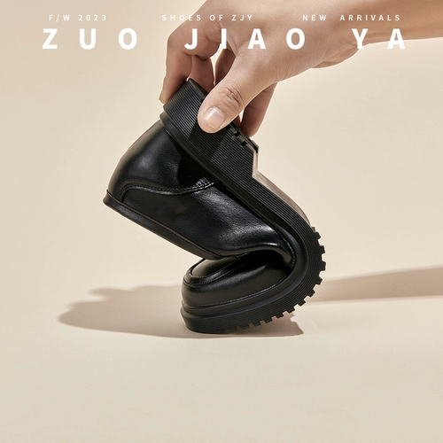 Высокая обувь для кожаной обуви в английском стиле, металлические лоферы, туфли на платформе, в британском стиле, из натуральной кожи, подходит для подростков