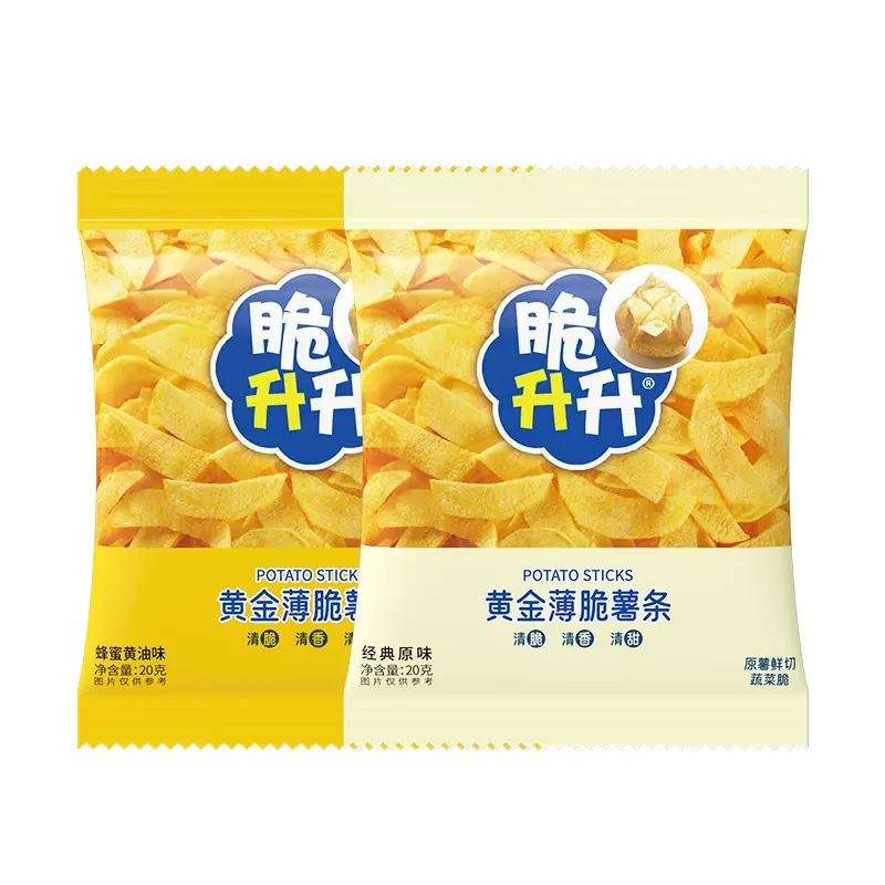 【推荐】脆升升新品黄金薄脆薯条20g*20包蜂蜜黄油原味零食