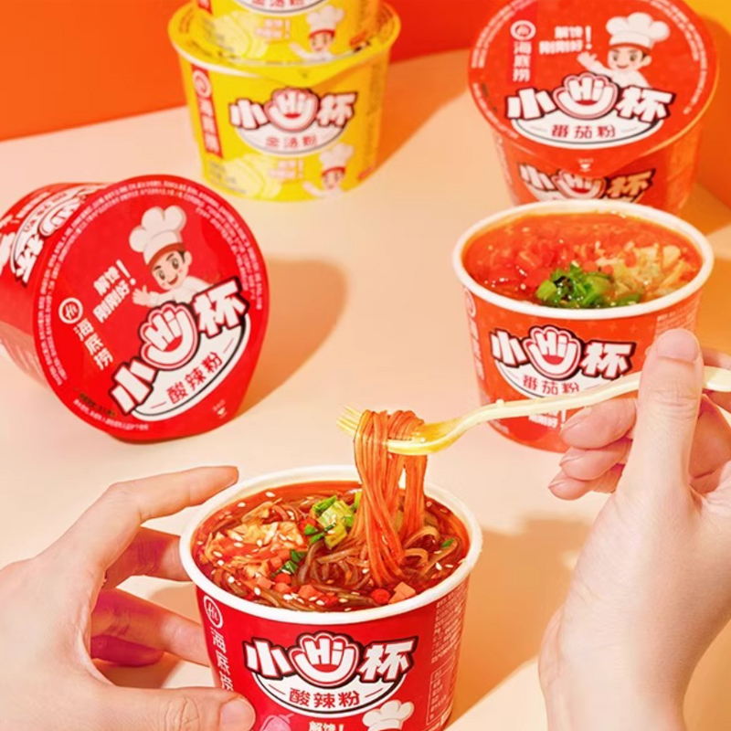 海底捞小Hi杯酸辣粉迷你小杯桶装速食即食泡面粉丝解馋零食番茄粉