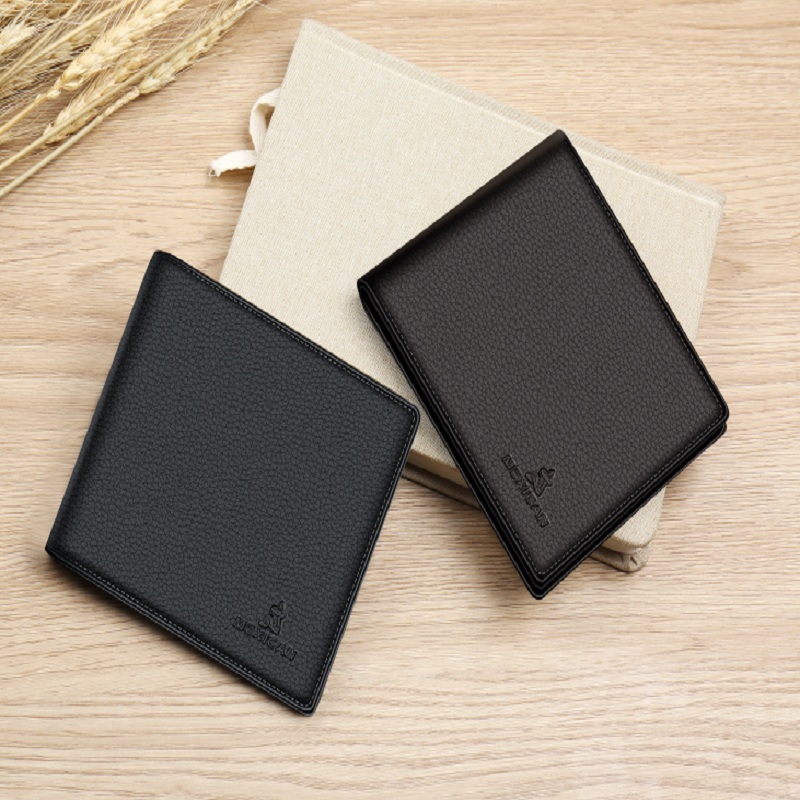 【稻草人】男短款时尚真皮钱包