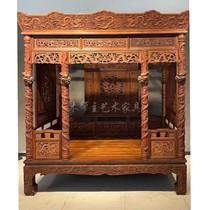 Qiangong step bed Indonesian rosewood step bed solid wood moon hole bed Ming and Qing palace canopy bed ancient palace bed