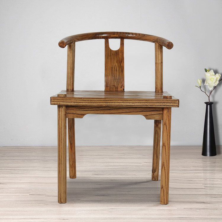 Solid wood arm chair Sofa chair Back chair Elm half arm chair Pure solid wood chair Dining chair custom Factory direct sales