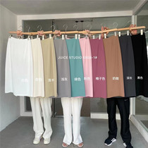 JUICE Pituitary Suit Half Body Dress Womens Summer 2022 New Pint Straight Drum High Waist Open Fork In a long style A word bag hip skirt