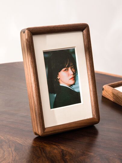 Creative Rounded Black Walnut Photo Frame Stand 6 Inches 7inch 8inch Couple's Bedroom Decoration, Photo Printing into Picture Frame