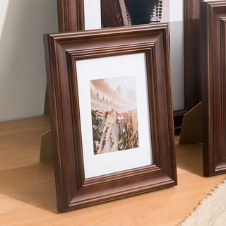 American-Style Retro Photo Frame Display Stand, Exquisite 6inch Creative Solid Wood Desktop Ornaments, Photo Printing, Photo Album Frame, Wall Hanging