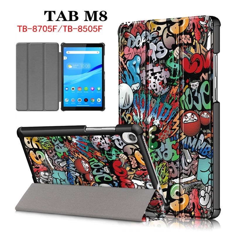 Suitable for Lenovo Tab M8 Tb-8705F/N Protective Case 8inch Tablet Computer Case Lenovo Tb-8505F/X/M All-Inclusive Anti-Fall Case 70% off Stand Case Painted Flip Leather Case