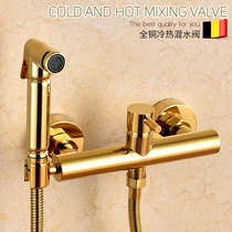 All-copper titanium gold womens washer Spray gun faucet Ass washer Hot and cold rinse Body cleaner nozzle set