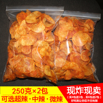 Guizhou native specialties are fried crispy spicy potato chips childhood spicy potato chips snack potato chips