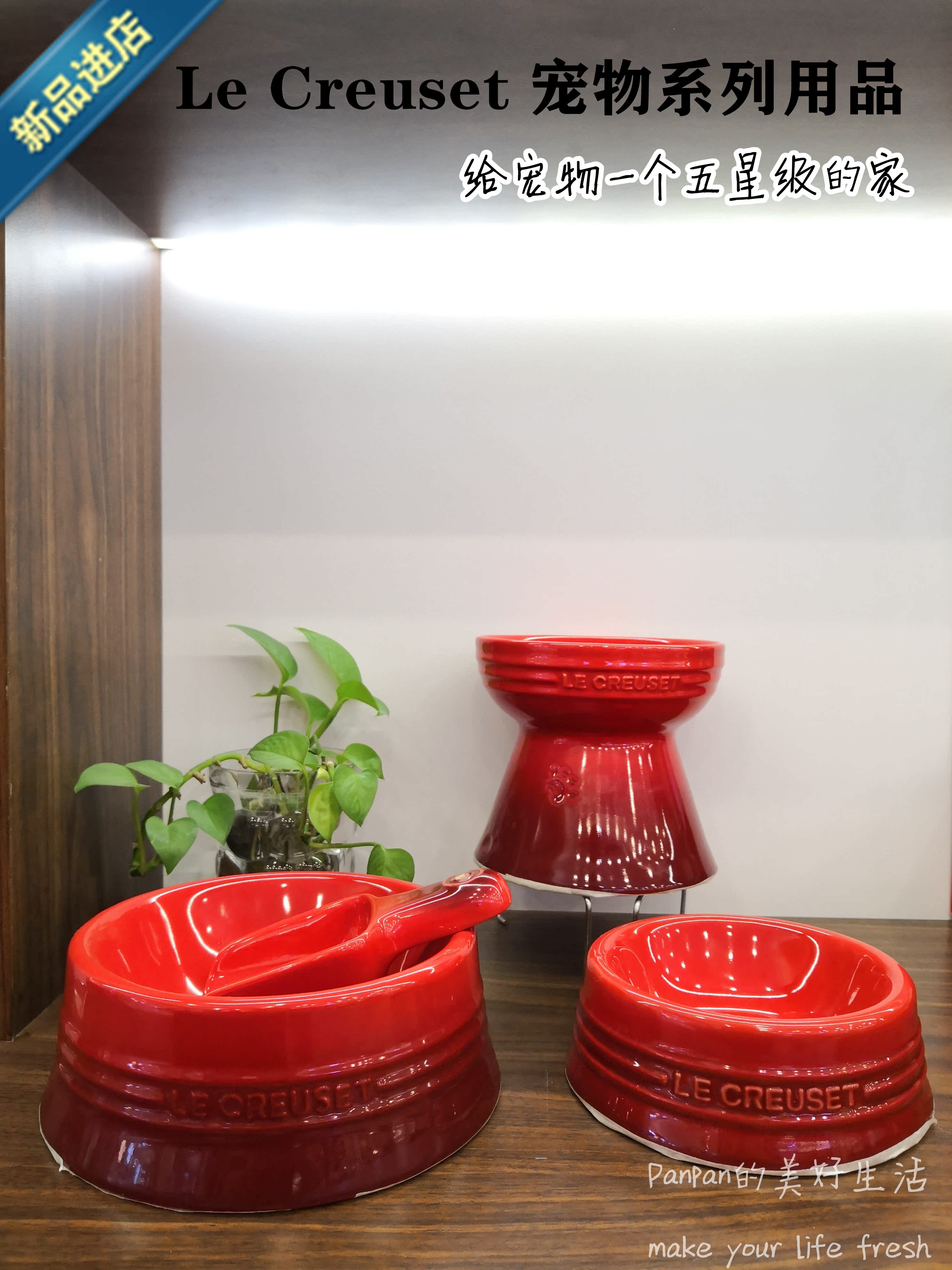 Line of goods (France) LeCreuset Cool Pets Bowl Mini Mini Cat Dog Food Basin Partial Spot