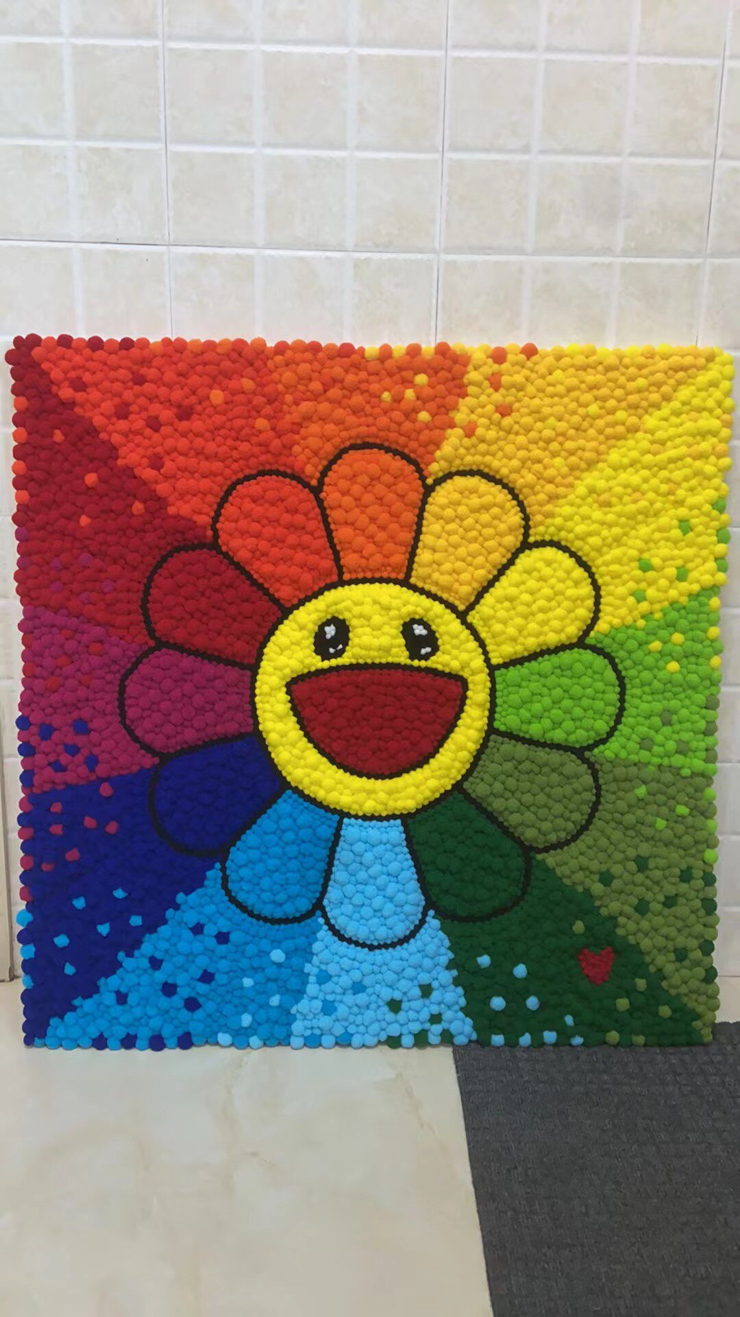 太阳花diy毛球画