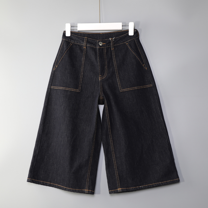 Domestic Single Order~ Women's Summer Fashion New Arrivals with Distinctive Design Pocket Decoration High-Waisted Women's Denim Straight-Leg Cropped Pants Domestic Single Order~ Women's Summer Fashion New Arrivals with Distinctive Design Pocket Decoration High-Waisted Women's Denim Straight-Leg Cropped Pants