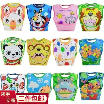 No-wash waterproof PVC soft plastic three-dimensional increase eating bibs eating clothes covering food bibs soft bibs children bibs