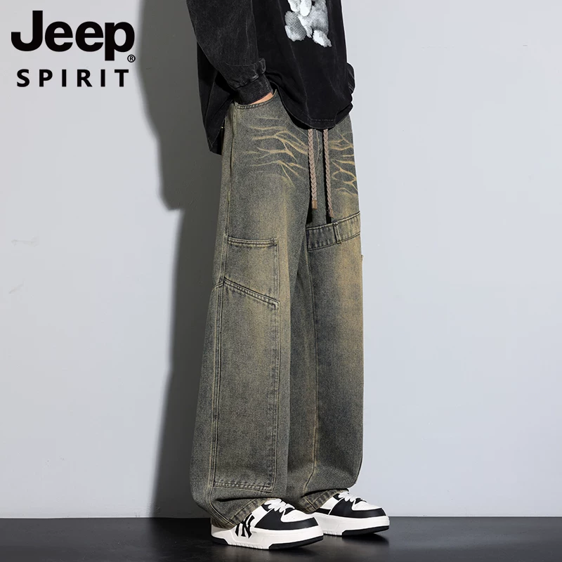 JEEP SPIRIT Jeep, ретро джинсы, брюки для отдыха, размер, свободный прямой крой