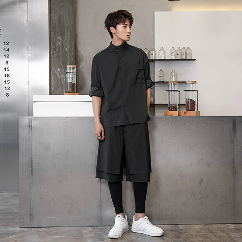 Ассистент парикмахерской, а помощник парикмахерской, магазин, магазин, горячий, окрашивание красителя, батончик рабочего сервиса, официант, установленные с длинным рукавом осенний прилив